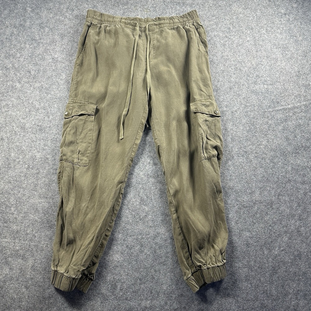 Cloth‎ And Stone Jogger Pants Womens S Green Cargo Lyocell Drawstring